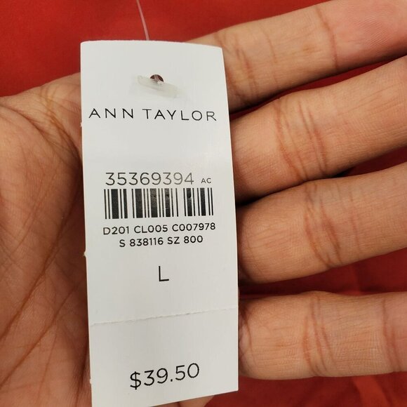 Ann Taylor Shimmer Mixed Media Tank Top Women Size Large Scoop Neck Shell - Picture 4 of 11